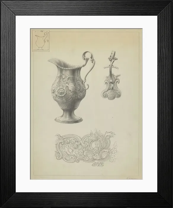 Framed Print : Silver Creamer, c. 1936. Creator: Simon Weiss Framed Print : Silver Creamer, c. 1936. Creator: Simon Weiss