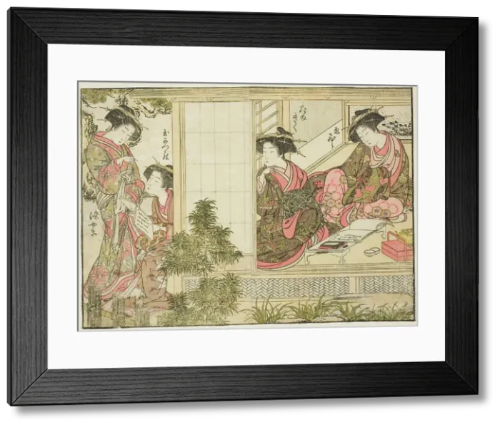 Framed Print : Courtesans of Oebuji, from the book Mirror of Beautiful Women of the Pleasure Quarters... 1776. Creator: Shunsho. Courtesans of Oebuji, from the book Mirror of Beautiful Women of the Pleasure Quarters... 1776. Creator: Shunsho Framed Print : Courtesans of Oebuji, from the book Mirror of Beautiful Women of the Pleasure Quarters... 1776. Creator: Shunsho. Courtesans of Oebuji, from the book Mirror of Beautiful Women of the Pleasure Quarters... 1776. Creator: Shunsho
