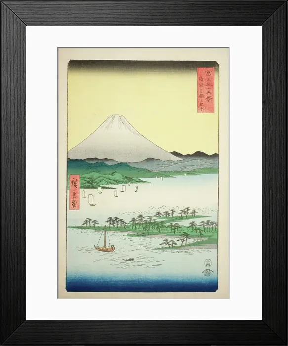 Framed Print : Pine Beach at Miho in Suruga Province (Suruga Miho no matsubara), from the series... 1858. Creator: Ando Hiroshige Framed Print : Pine Beach at Miho in Suruga Province (Suruga Miho no matsubara), from the series... 1858. Creator: Ando Hiroshige