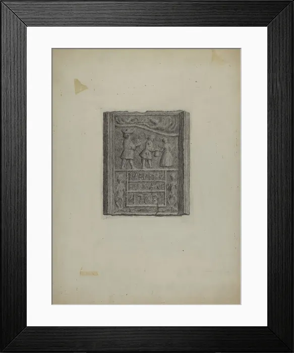Framed Print : Pa. German Stove Plate, c. 1937. Creator: Roy Weber Framed Print : Pa. German Stove Plate, c. 1937. Creator: Roy Weber