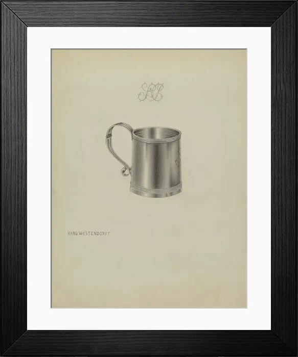 Framed Print : Silver Mug, c. 1937. Creator: Hans Westendorff Framed Print : Silver Mug, c. 1937. Creator: Hans Westendorff