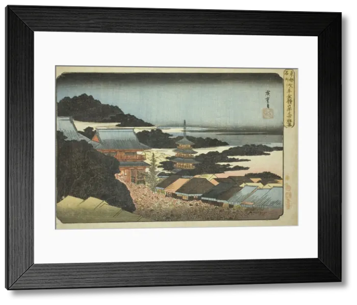 Framed Print : Crowds at the Year-end Fair at Kinryuzan Temple in Asakusa (Asakusa Kinryuzan toshi... c. 1832 / 38. Creator: Ando Hiroshige)