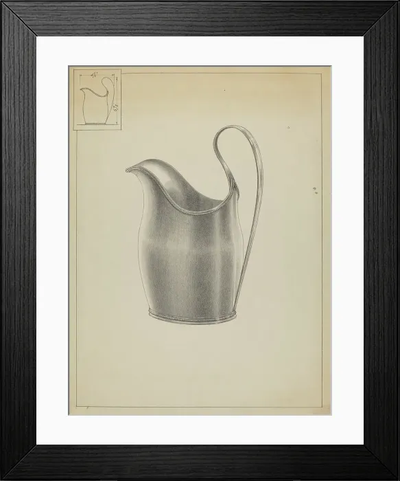 Framed Print : Silver Creamer, c. 1936. Creator: Simon Weiss Framed Print : Silver Creamer, c. 1936. Creator: Simon Weiss