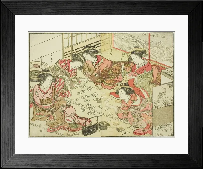 Framed Print : Courtesans of the Echizenya, from the book Mirror of Beautiful Women of the Pleasure... 1776. Creator: Shunsho. Courtesans of the Echizenya, from the book Mirror of Beautiful Women of the Pleasure... 1776. Creator: Shunsho Framed Print : Courtesans of the Echizenya, from the book Mirror of Beautiful Women of the Pleasure... 1776. Creator: Shunsho. Courtesans of the Echizenya, from the book Mirror of Beautiful Women of the Pleasure... 1776. Creator: Shunsho
