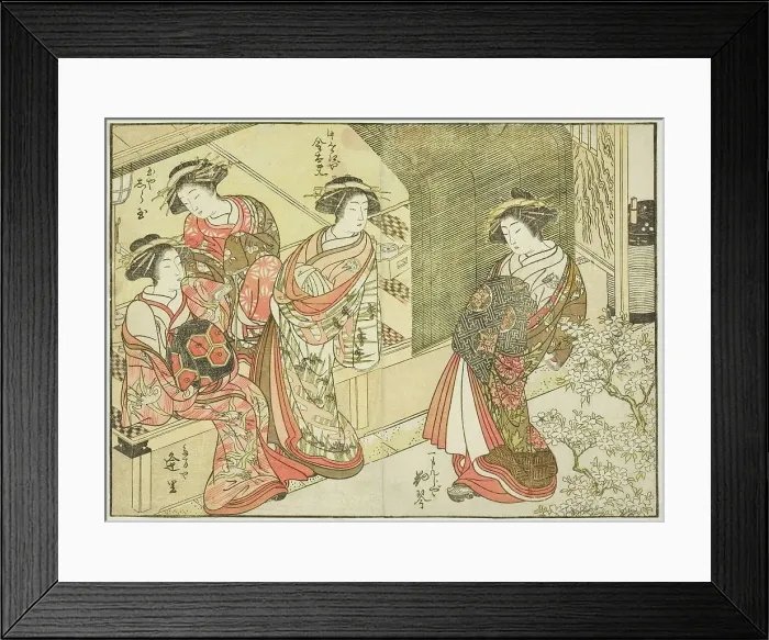 Framed Print : Four courtesans of various houses, from the book Mirror of Beautiful Women of the Pleasure... 1776 Creator: Shunsho. Four courtesans of various houses, from the book Mirror of Beautiful Women of the Pleasure... 1776 Creator: Shunsho Framed Print : Four courtesans of various houses, from the book Mirror of Beautiful Women of the Pleasure... 1776 Creator: Shunsho. Four courtesans of various houses, from the book Mirror of Beautiful Women of the Pleasure... 1776 Creator: Shunsho