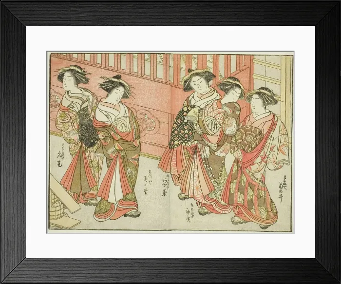 Framed Print : Five Courtesans of Various Houses, from the book Mirror of Beautiful Women of the Pleasure... 1776 Creator: Shunsho. Five Courtesans of Various Houses, from the book Mirror of Beautiful Women of the Pleasure... 1776 Creator: Shunsho Framed Print : Five Courtesans of Various Houses, from the book Mirror of Beautiful Women of the Pleasure... 1776 Creator: Shunsho. Five Courtesans of Various Houses, from the book Mirror of Beautiful Women of the Pleasure... 1776 Creator: Shunsho