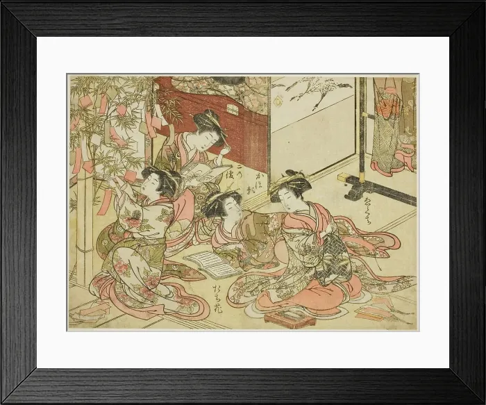 Framed Print : Courtesans of the Shin Kanaya, from the series Mirror of Beautiful Women of the Pleasure... 1776. Creator: Shunsho. Courtesans of the Shin Kanaya, from the series Mirror of Beautiful Women of the Pleasure... 1776. Creator: Shunsho Framed Print : Courtesans of the Shin Kanaya, from the series Mirror of Beautiful Women of the Pleasure... 1776. Creator: Shunsho. Courtesans of the Shin Kanaya, from the series Mirror of Beautiful Women of the Pleasure... 1776. Creator: Shunsho
