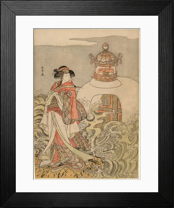 Framed Print : The Actor Segawa Kikunojo III as the Dragon Princess in the Play Saki Masuya Ume no... c. 1778. Creator: Shunsho Framed Print : The Actor Segawa Kikunojo III as the Dragon Princess in the Play Saki Masuya Ume no... c. 1778. Creator: Shunsho