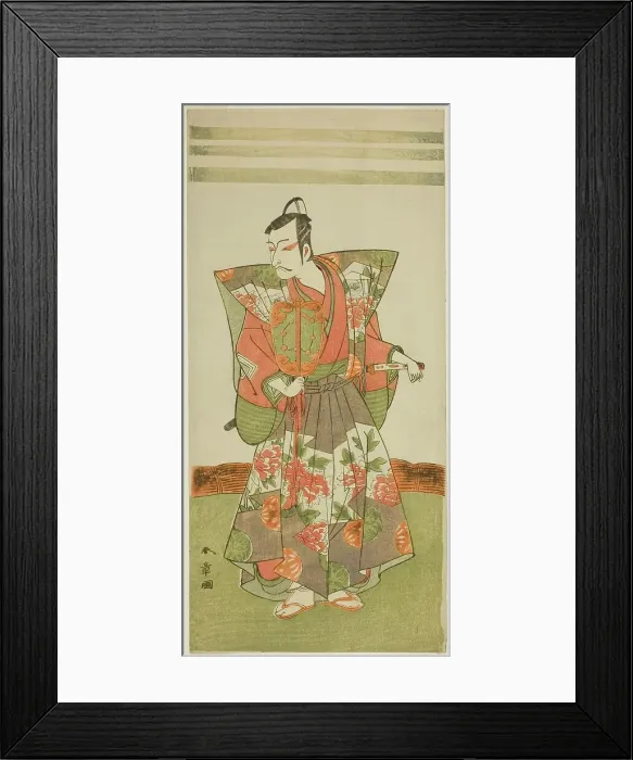 Framed Print : The Actor Ichikawa Danjuro V as Kudo Kanaishi in the Play Izu-goyomi Shibai no Ganjitsu... c. 1772. Creator: Shunsho Framed Print : The Actor Ichikawa Danjuro V as Kudo Kanaishi in the Play Izu-goyomi Shibai no Ganjitsu... c. 1772. Creator: Shunsho