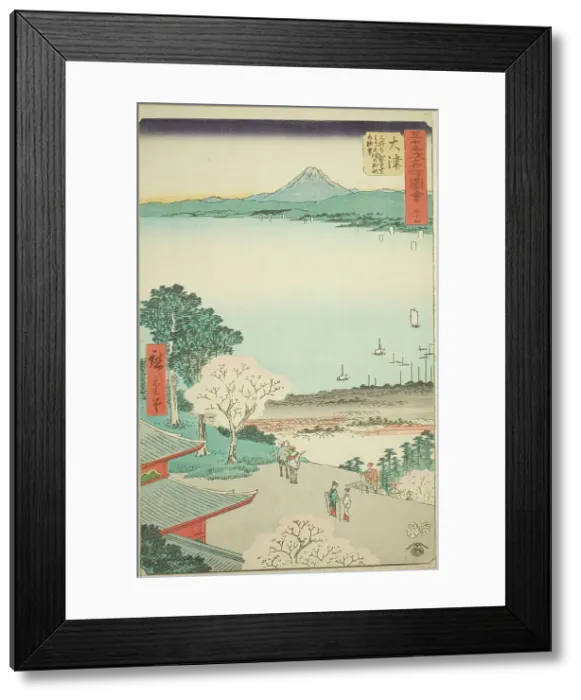 Framed Print : Otsu: Distant View of Otsu and the Lake from the Kannon Hall of Mii Temple (Otsu, Miidera... 1855. Creator: Ando Hiroshige) Framed Print : Otsu: Distant View of Otsu and the Lake from the Kannon Hall of Mii Temple (Otsu, Miidera... 1855. Creator: Ando Hiroshige)