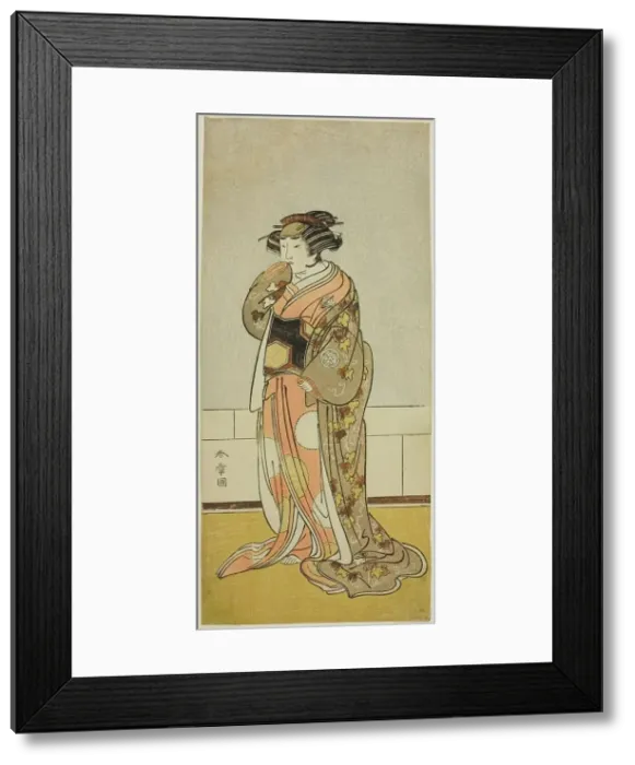 Framed Print : The Actor Yamashita Kinsaku II as Lady Kikusui (Kikusui Gozen) (?) in the Play Kaeribana... c.1779. Creator: Shunsho Framed Print : The Actor Yamashita Kinsaku II as Lady Kikusui (Kikusui Gozen) (?) in the Play Kaeribana... c.1779. Creator: Shunsho