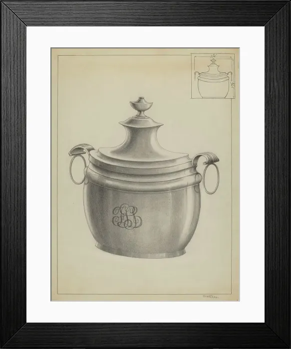 Framed Print : Silver Sugar Bowl, c. 1936. Creator: Simon Weiss Framed Print : Silver Sugar Bowl, c. 1936. Creator: Simon Weiss