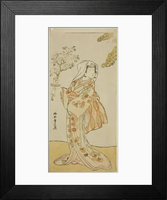 Framed Print : The Actor Yoshizawa Sakinosuke III as Naniwazu in the Play Sugata no Hana Yuki no... c. 1776. Creator: Shunsho Framed Print : The Actor Yoshizawa Sakinosuke III as Naniwazu in the Play Sugata no Hana Yuki no... c. 1776. Creator: Shunsho