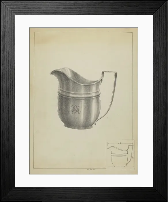 Framed Print : Silver Creamer, 1936. Creator: Simon Weiss Framed Print : Silver Creamer, 1936. Creator: Simon Weiss