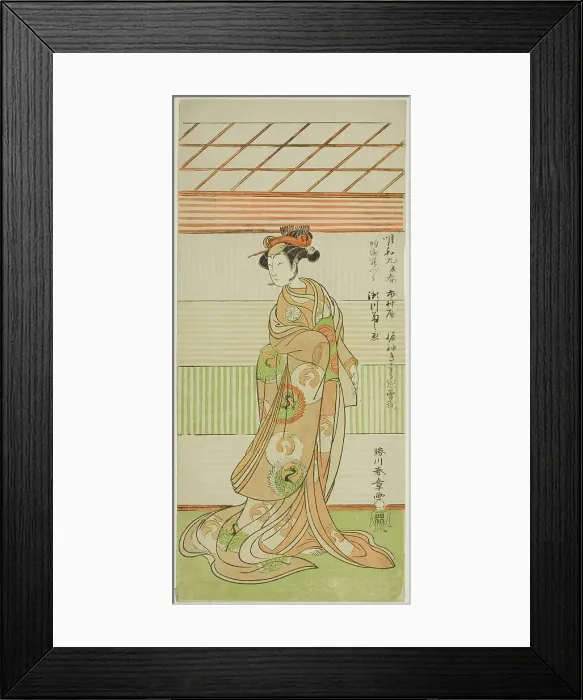Framed Print : The Actor Segawa Kikunojo II as the Courtesan Maizuru in the Play Furisode Kisaragi Soga... c.1772. Creator: Shunsho Framed Print : The Actor Segawa Kikunojo II as the Courtesan Maizuru in the Play Furisode Kisaragi Soga... c.1772. Creator: Shunsho