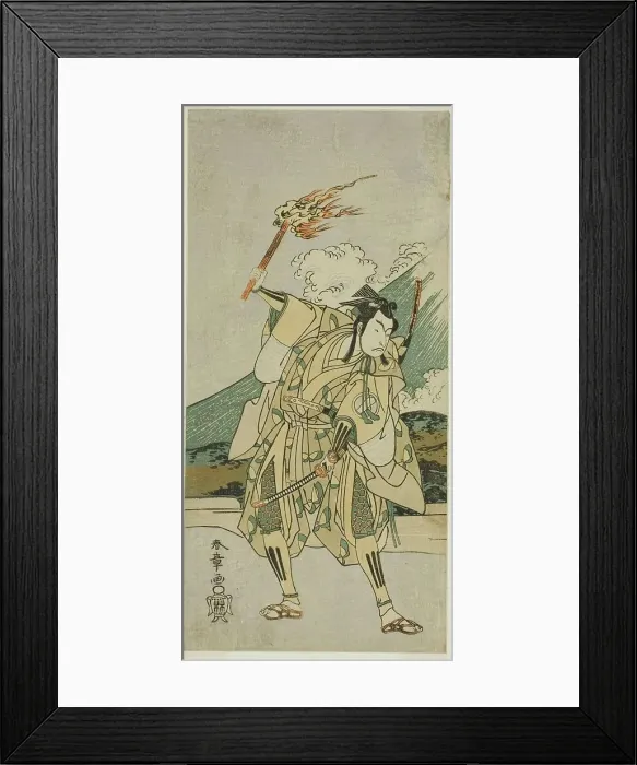 Framed Print : The Actor Ichikawa Monnosuke II as Soga no Goro Tokimune in the Play Haru wa Soga... c. 1772. Creator: Shunsho Framed Print : The Actor Ichikawa Monnosuke II as Soga no Goro Tokimune in the Play Haru wa Soga... c. 1772. Creator: Shunsho
