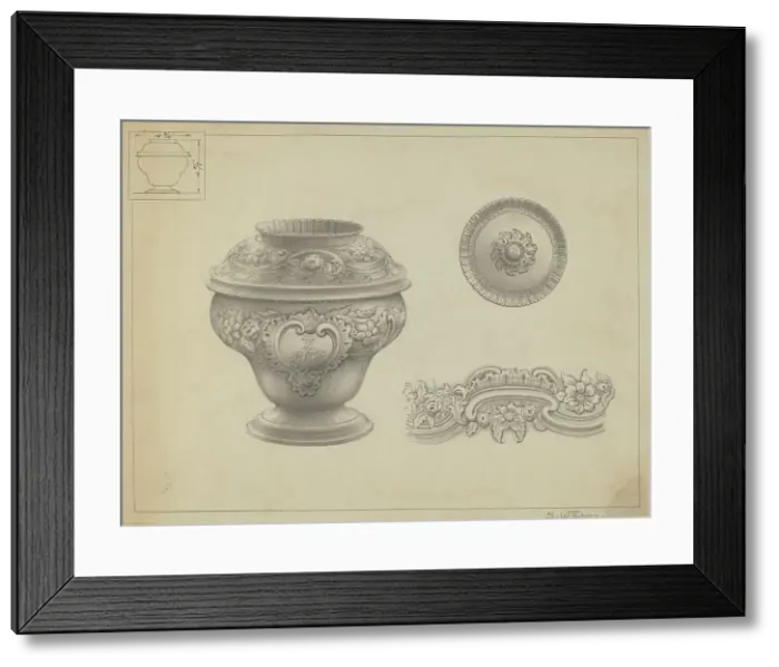 Framed Print : Silver Sugar Bowl, c. 1937. Creator: Simon Weiss Framed Print : Silver Sugar Bowl, c. 1937. Creator: Simon Weiss