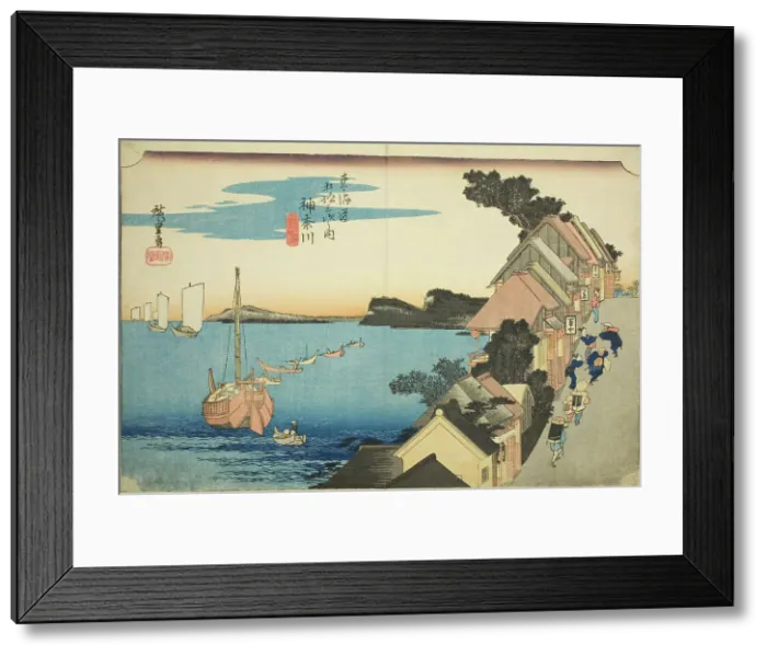 Framed Print : Kanagawa: View of the Embankment (Kanagawa, dai no kei), from the series Fifty-thr... c. 1833 / 34. Creator: Ando Hiroshige. Kanagawa: View of the Embankment (Kanagawa, dai no kei), from the series Fifty-thr... c. 1833 / 34 Framed Print : Kanagawa: View of the Embankment (Kanagawa, dai no kei), from the series Fifty-thr... c. 1833 / 34. Creator: Ando Hiroshige. Kanagawa: View of the Embankment (Kanagawa, dai no kei), from the series Fifty-thr... c. 1833 / 34