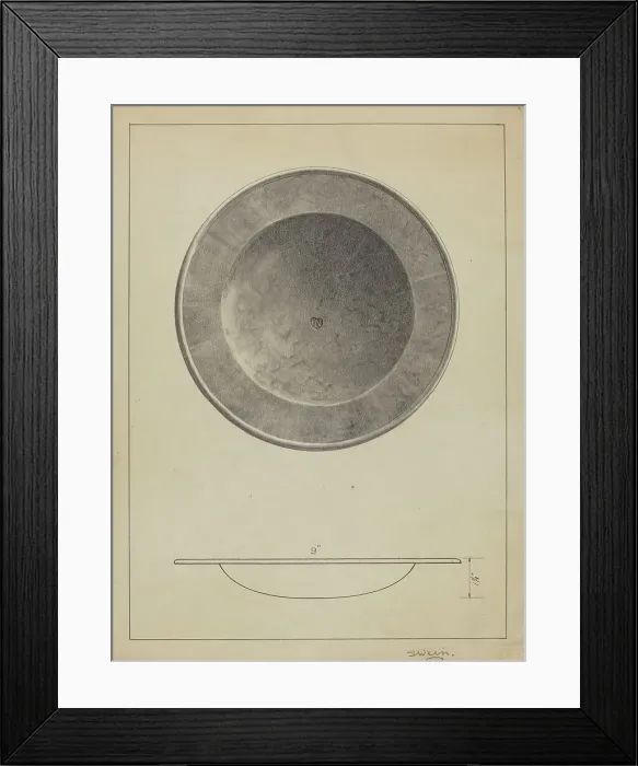 Framed Print : Silver Alms Dish, c. 1936. Creator: Simon Weiss Framed Print : Silver Alms Dish, c. 1936. Creator: Simon Weiss