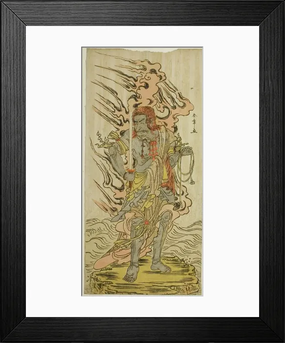 Framed Print : The Actor Ichikawa Danjuro V as a Stone Image of Fudo Myoo in the Play Kitekaeru...n, c. 1780. Creator: Shunsho Framed Print : The Actor Ichikawa Danjuro V as a Stone Image of Fudo Myoo in the Play Kitekaeru...n, c. 1780. Creator: Shunsho