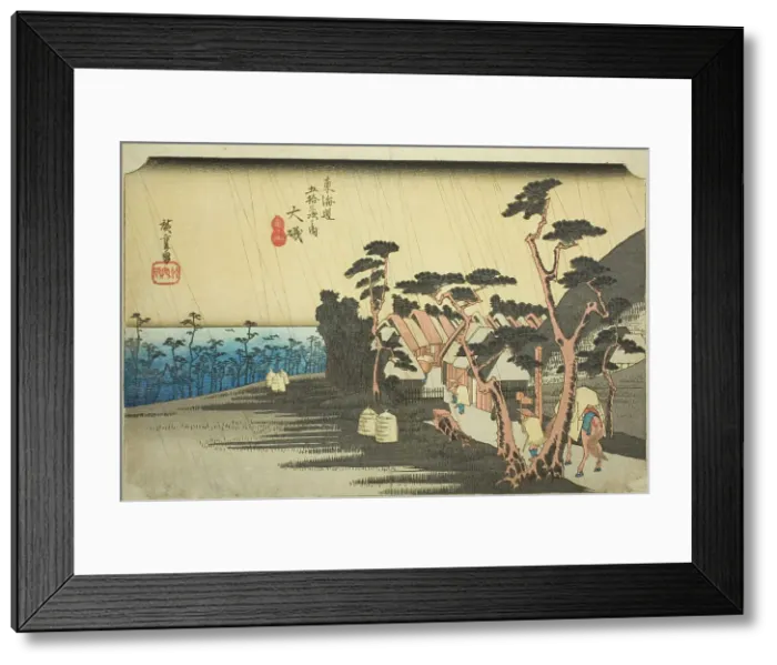 Framed Print : Oiso: Tora's Rain (Oiso, Tora ga ame), from the series Fifty-three Stations of the... c. 1833 / 34. Creator: Ando Hiroshige. Oiso: Tora's Rain (Oiso, Tora ga ame), from the series Fifty-three Stations of the... c. 1833 / 34 Framed Print : Oiso: Tora's Rain (Oiso, Tora ga ame), from the series Fifty-three Stations of the... c. 1833 / 34. Creator: Ando Hiroshige. Oiso: Tora's Rain (Oiso, Tora ga ame), from the series Fifty-three Stations of the... c. 1833 / 34