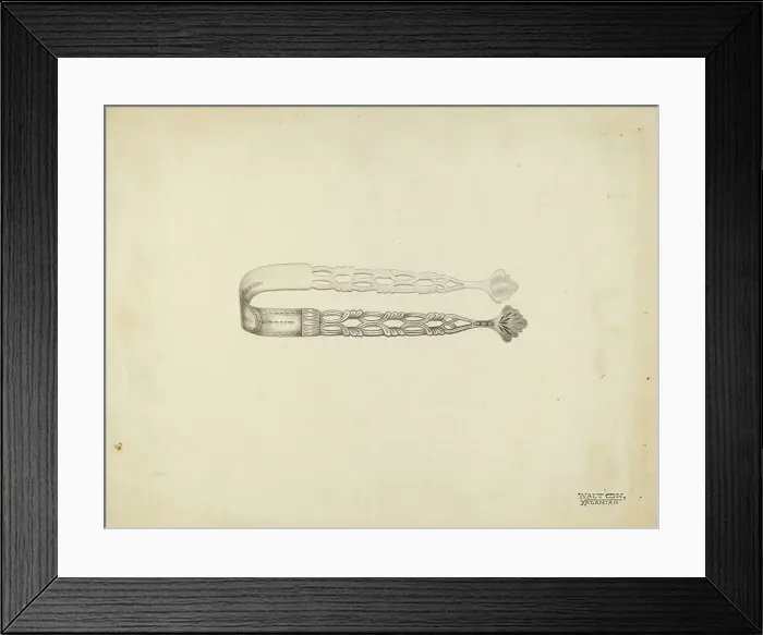 Framed Print : Silver Sugar Tongs, c. 1939. Creator: Kalamian Walton Framed Print : Silver Sugar Tongs, c. 1939. Creator: Kalamian Walton