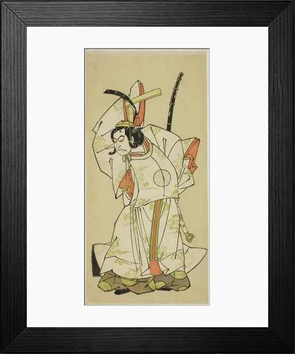 Framed Print : The Actor Nakamura Nakazo I as Prince Koreakira (?) in the Play Gohiiki Kanjincho... c. 1773. Creator: Shunsho Framed Print : The Actor Nakamura Nakazo I as Prince Koreakira (?) in the Play Gohiiki Kanjincho... c. 1773. Creator: Shunsho