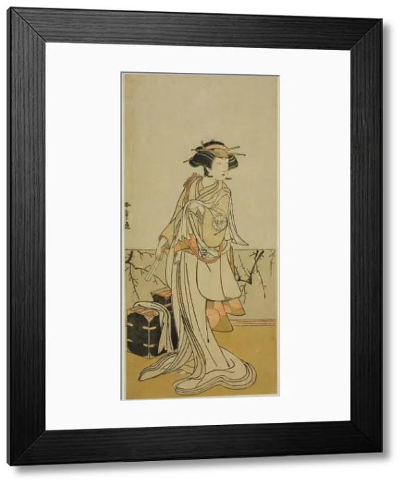 Framed Print : The Actor Segawa Yujiro I as Osai, a Female Hairdresser, in the Play Kamuri Kotoba Soga... c. 1776. Creator: Shunsho Framed Print : The Actor Segawa Yujiro I as Osai, a Female Hairdresser, in the Play Kamuri Kotoba Soga... c. 1776. Creator: Shunsho