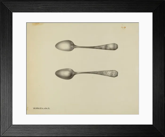 Framed Print : Silver Spoon, c. 1938. Creator: Kalamian Walton Framed Print : Silver Spoon, c. 1938. Creator: Kalamian Walton