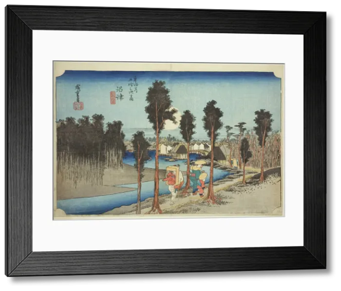 Framed Print : Numazu: Twilight (Numazu, tasogare zu), from the series Fifty-three Stations of the... c. 1833 / 34. Creator: Ando Hiroshige. Numazu: Twilight (Numazu, tasogare zu), from the series Fifty-three Stations of the... c. 1833 / 34 Framed Print : Numazu: Twilight (Numazu, tasogare zu), from the series Fifty-three Stations of the... c. 1833 / 34. Creator: Ando Hiroshige. Numazu: Twilight (Numazu, tasogare zu), from the series Fifty-three Stations of the... c. 1833 / 34