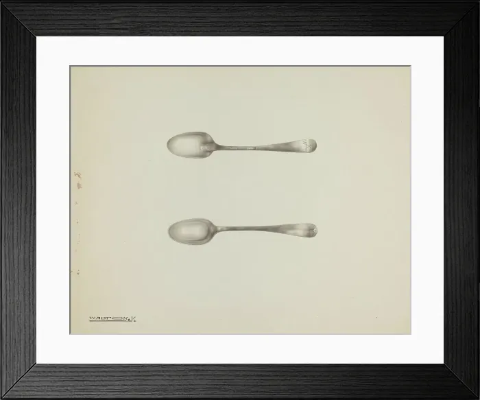 Framed Print : Silver Demi-tasse Spoon, c. 1938. Creator: Kalamian Walton Framed Print : Silver Demi-tasse Spoon, c. 1938. Creator: Kalamian Walton