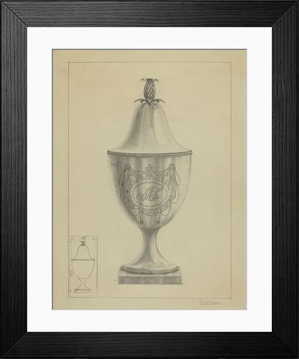 Framed Print : Silver Covered Sugar Urn, 1935 / 1942. Creator: Simon Weiss Framed Print : Silver Covered Sugar Urn, 1935 / 1942. Creator: Simon Weiss
