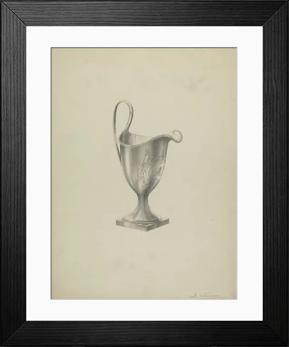Framed Print : Silver Tea Set Creamer, 1935 / 1942. Creator: Simon Weiss Framed Print : Silver Tea Set Creamer, 1935 / 1942. Creator: Simon Weiss