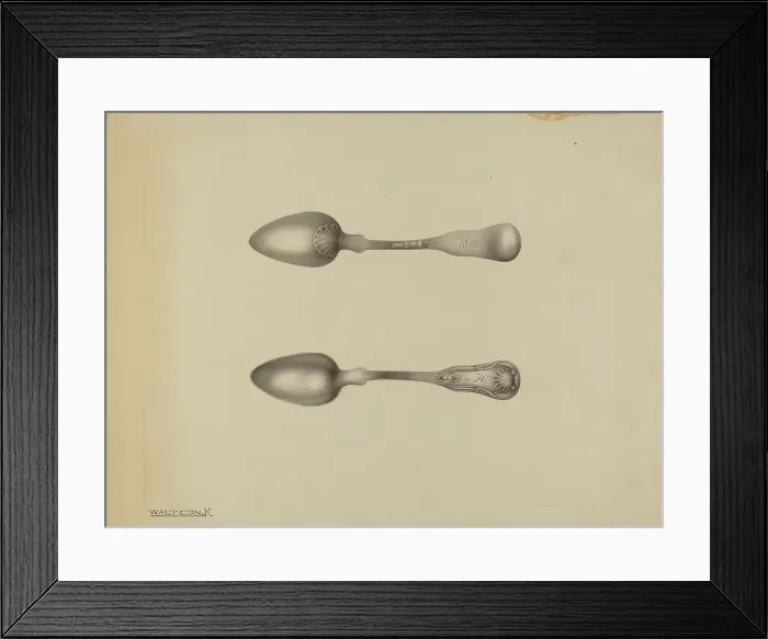 Framed Print : Silver Spoon, c. 1938. Creator: Kalamian Walton Framed Print : Silver Spoon, c. 1938. Creator: Kalamian Walton