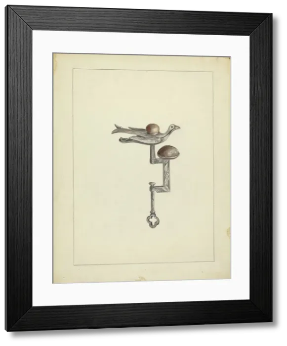 Framed Print : Sewing Bird, c. 1937. Creator: Charlotte Winter
