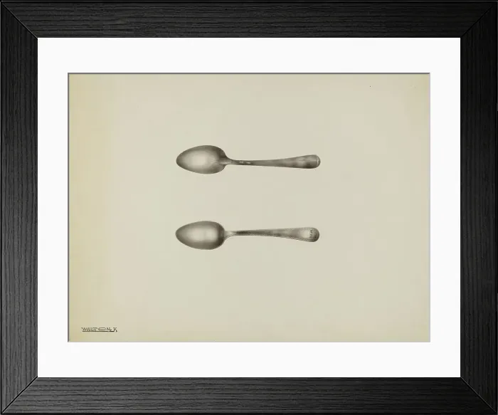 Framed Print : Silver Spoon, c. 1938. Creator: Kalamian Walton Framed Print : Silver Spoon, c. 1938. Creator: Kalamian Walton
