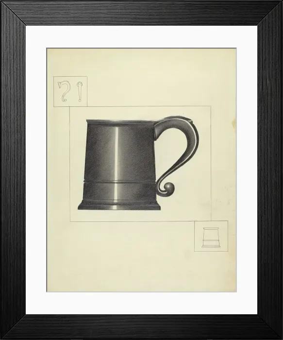 Framed Print : Pewter Mug, 1935 / 1942. Creator: Charlotte Winter Framed Print : Pewter Mug, 1935 / 1942. Creator: Charlotte Winter