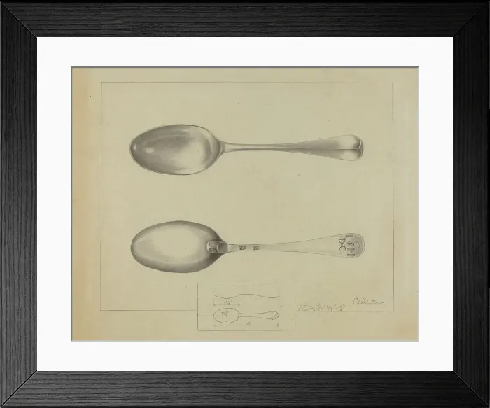Framed Print : Silver Spoon, c. 1936. Creator: Charlotte Winter Framed Print : Silver Spoon, c. 1936. Creator: Charlotte Winter