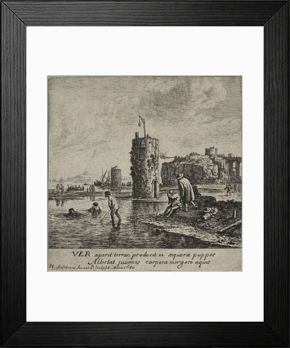 Framed Print : Spring, 1650. Creator: Herman Saftleven the Younger Framed Print : Spring, 1650. Creator: Herman Saftleven the Younger