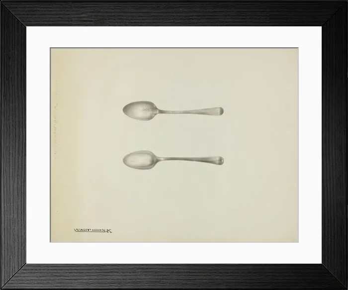 Framed Print : Silver Teaspoon, c. 1939. Creator: Kalamian Walton Framed Print : Silver Teaspoon, c. 1939. Creator: Kalamian Walton