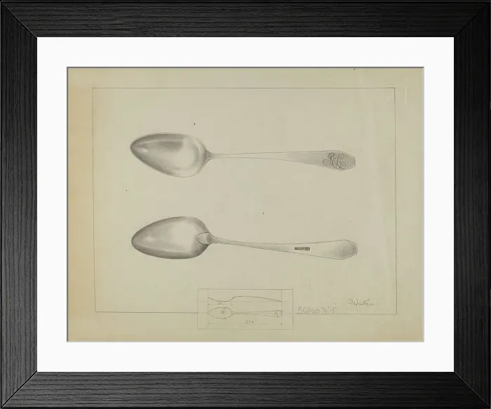 Framed Print : Silver Spoon, c. 1936. Creator: Charlotte Winter Framed Print : Silver Spoon, c. 1936. Creator: Charlotte Winter