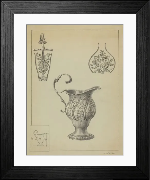 Framed Print : Silver Creamer, c. 1936. Creator: Simon Weiss Framed Print : Silver Creamer, c. 1936. Creator: Simon Weiss