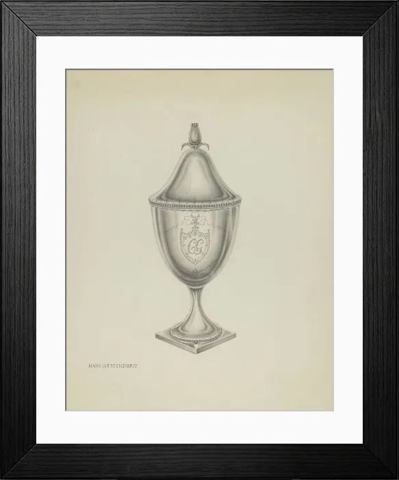 Framed Print : Silver Sugar Bowl, c. 1936. Creator: Hans Westendorff Framed Print : Silver Sugar Bowl, c. 1936. Creator: Hans Westendorff