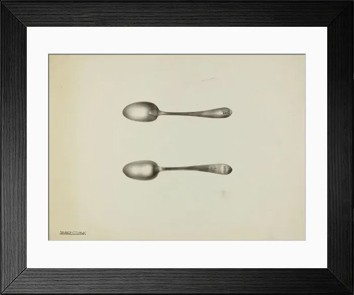 Framed Print : Silver Teaspoon, c. 1938. Creator: Kalamian Walton Framed Print : Silver Teaspoon, c. 1938. Creator: Kalamian Walton