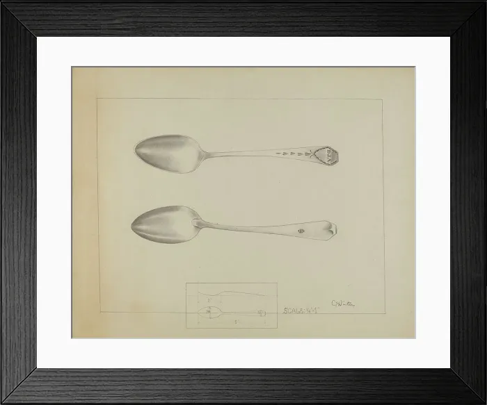 Framed Print : Silver Spoon, c. 1936. Creator: Charlotte Winter Framed Print : Silver Spoon, c. 1936. Creator: Charlotte Winter