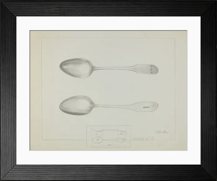 Framed Print : Silver Spoon, c. 1936. Creator: Charlotte Winter Framed Print : Silver Spoon, c. 1936. Creator: Charlotte Winter