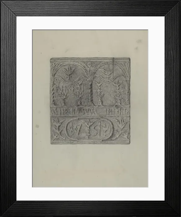 Framed Print : Pa. German Stove Plate, c. 1937. Creator: Roy Weber Framed Print : Pa. German Stove Plate, c. 1937. Creator: Roy Weber