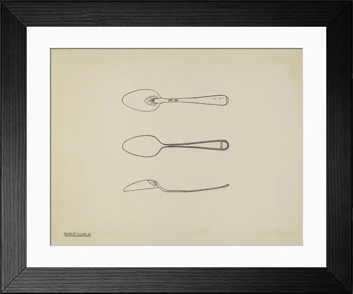 Framed Print : Silver Spoon, c. 1938. Creator: Kalamian Walton Framed Print : Silver Spoon, c. 1938. Creator: Kalamian Walton