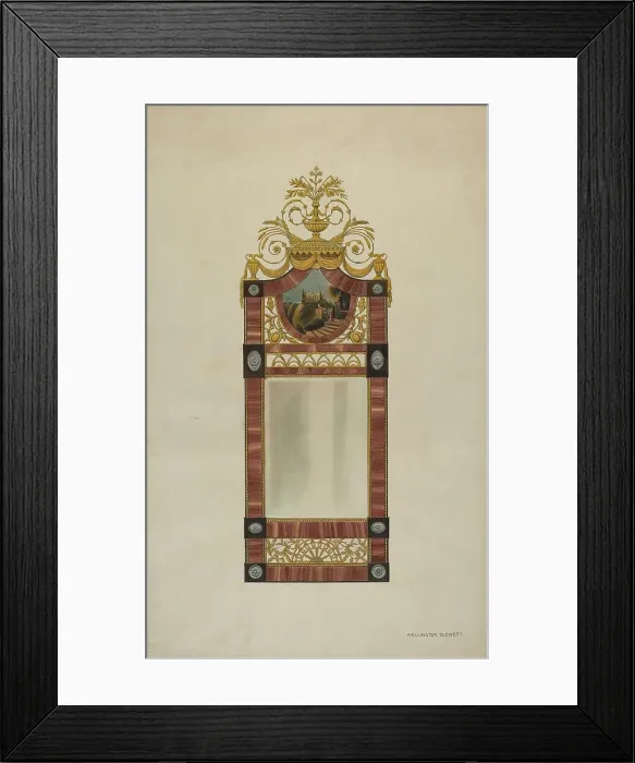 Framed Print : Mirror, c. 1937. Creator: Wellington Blewett Framed Print : Mirror, c. 1937. Creator: Wellington Blewett