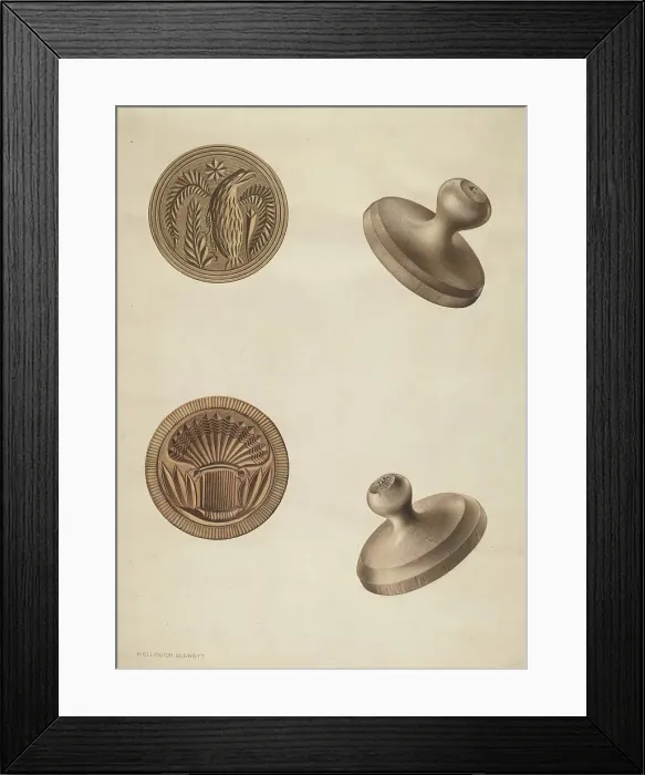 Framed Print : Butter Mold, c. 1937. Creator: Wellington Blewett Framed Print : Butter Mold, c. 1937. Creator: Wellington Blewett